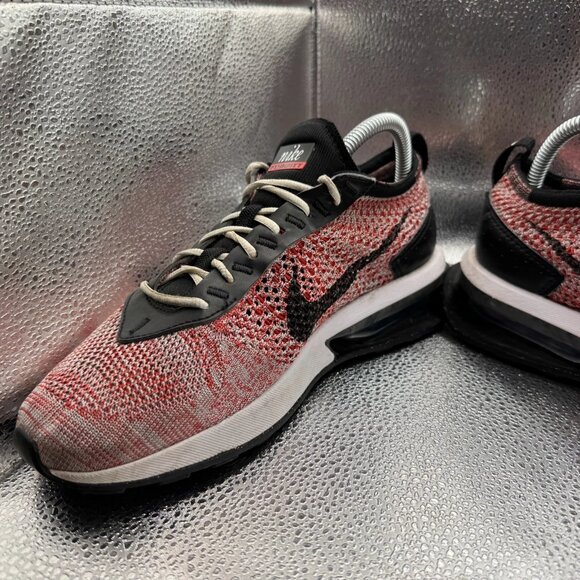 Size 7.5 Nike Air Max‎ Flyknit Red Black Gray Mens Running Shoes FD2764-600 - Picture 4 of 10